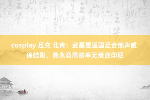 cosplay 足交 北青：武磊重返国足合练声威 徐皓阳、曹永竞简略率无缘战印尼