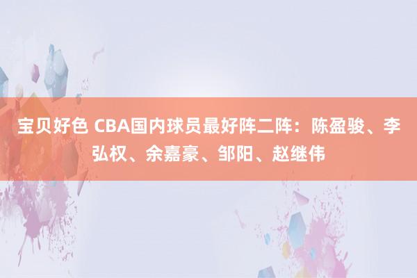 宝贝好色 CBA国内球员最好阵二阵：陈盈骏、李弘权、余嘉豪、邹阳、赵继伟